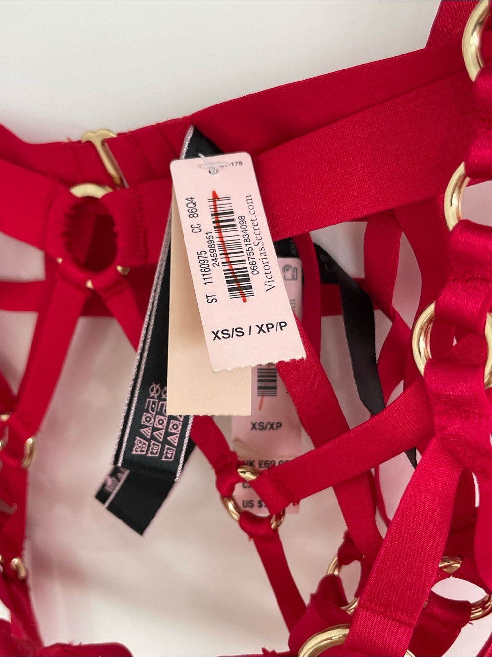 Victoria’s Secret Very Sexy Unlined Strappy Balconette Bra Cage Ring 2 Piece Set - Picture 6 of 13